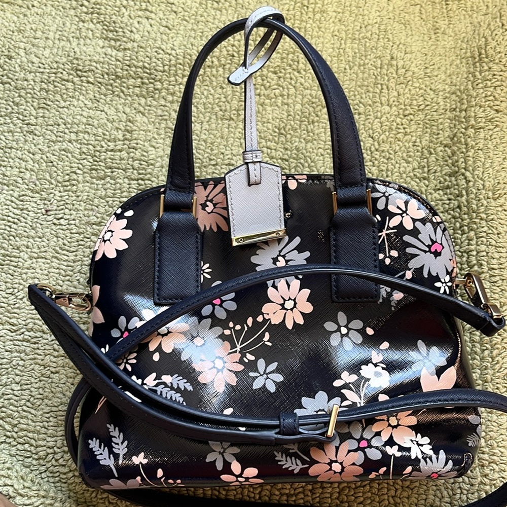 Navy Kate Spade purse with flowers!
